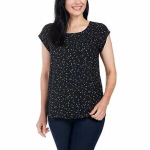 NEW Dalia Printed Blouse  | Black with dots